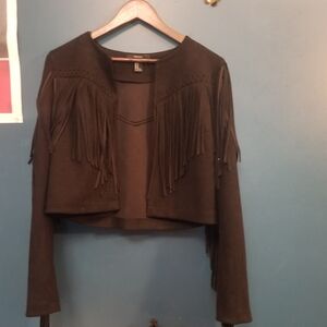 Forever 21 Black Fringe Jacket